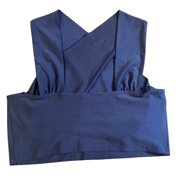 SHEIN Slayr Cross Wrap Crop Tank Top Color Brown Size Large - Picture 7 of 7